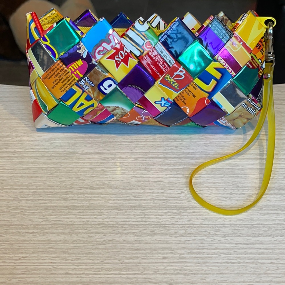 Vintage candy wrapper wristlet